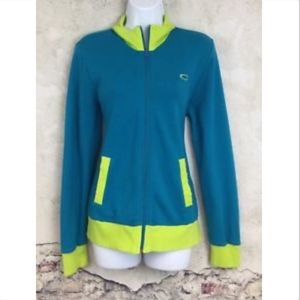 Oakley Womens Juniors Teal Blue Green Zip Up Track